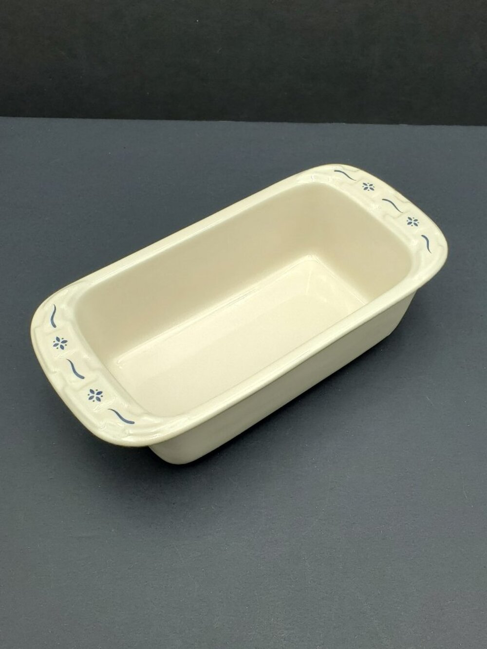 Longaberger Woven Traditions Classic Blue Small Loaf Dish Mini Loaf Pan